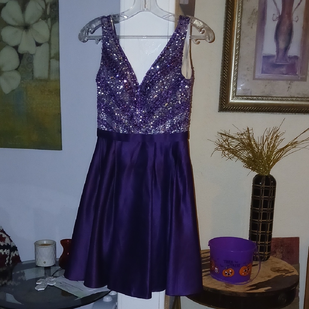 Purple Sequin Jr Ladies Sz 2 Dress